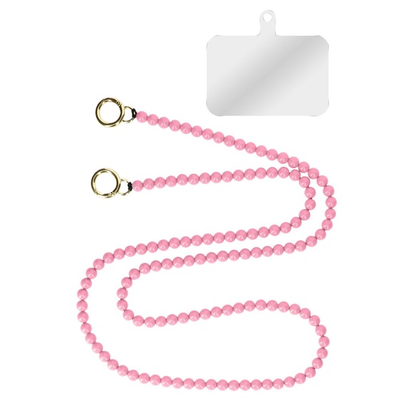 Handyschmuck, Kugelkette 120cm Hellrosa