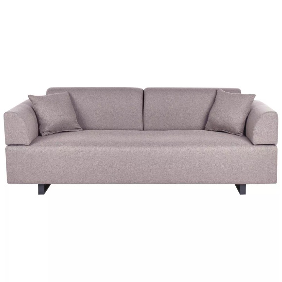 Beliani - Sofa mit Beistelltischen aus Polyester Minimalistisch SOKNA, One Size, Braun Medium