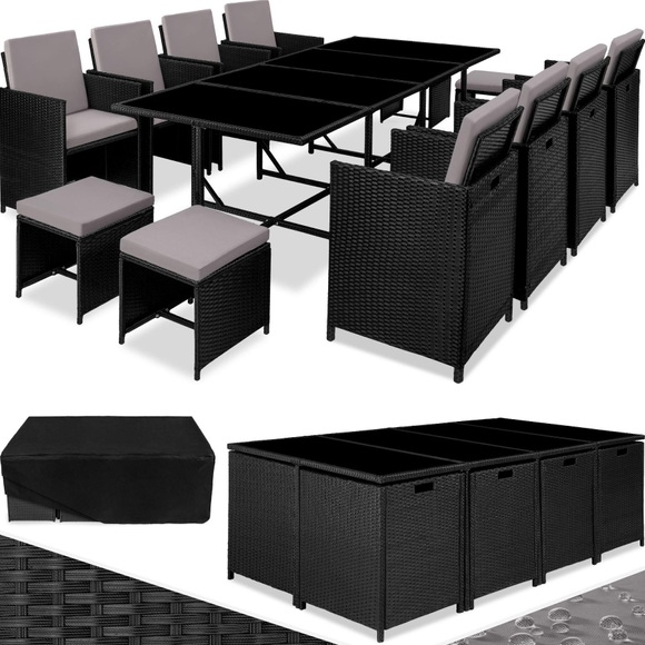Rattan Sitzgruppe Palma 8+4+1 mit Schutzhülle Rattan Sitzgruppe Palma 8+4+1 mit Schutzhülle