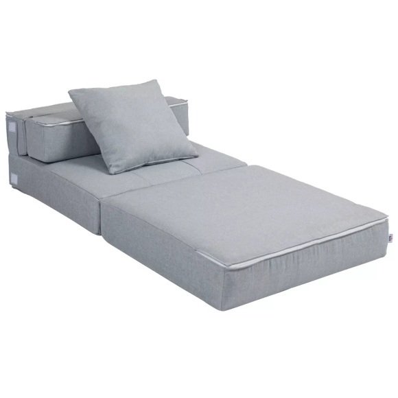 Northio - Schlafsessel Klappbar, Schlafsofa, 2-In-1 Klappsessel Mit Bettfunktion, Relaxsessel Mit Kissen, Gästebett Für Wohnzimmer, Schlafzimmer, Bis 100 Kg Belastbar, Hellgrau, 65 x 85 cm