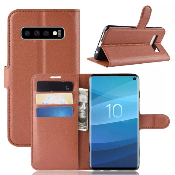 Galaxy S10 - Leder Etui Hülle mit Kartenfächern
