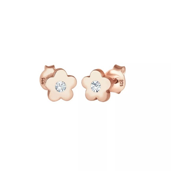 Elli Ohrringe BLUME SWAROVSKI® KRISTALLE 925er Sterling Silber rosevergoldet