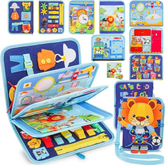 Activity-board - Busy Board Spielzeug Kinderspielzeug Motorikspielzeug Activity Board, One Size, Blau