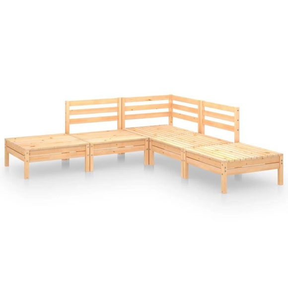 vidaXL 5-tlg. Garten-Lounge-Set Kiefer Massivholz