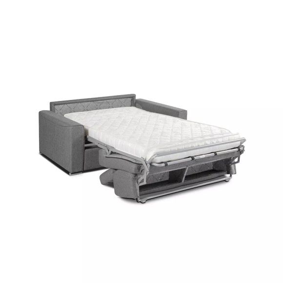 LINEA SOFA - Schlafsofa 2Sitzer Stoff VIZIR Liegefläche Matratzen, One Size, Grau