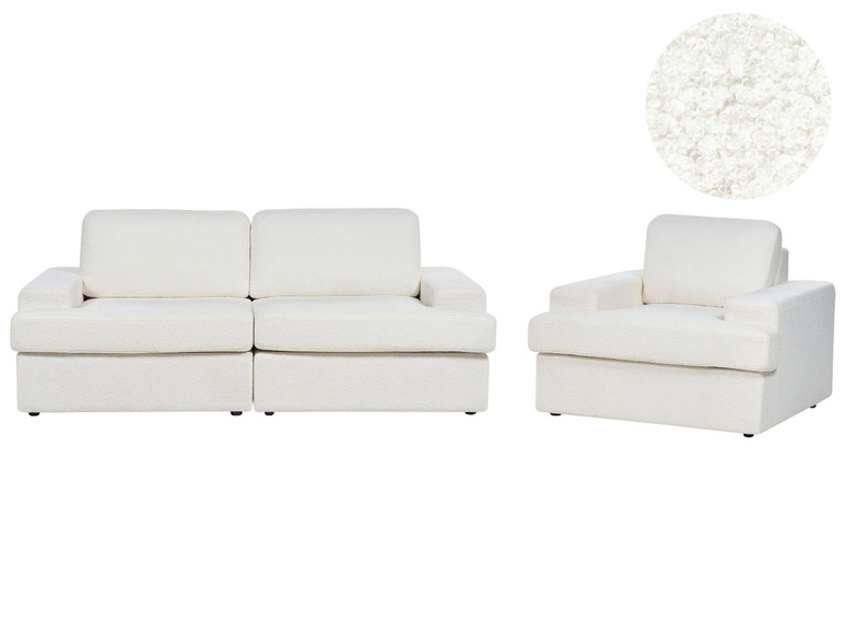 Wohnzimmer Set Aus Bouclé Klassisch Alla Unisex Weiss Bedruckt ONE SIZE