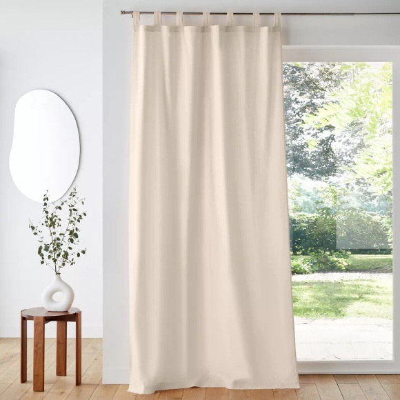 Vorhang Mit Schlaufen Scenario Unisex Beige 135x350CM
