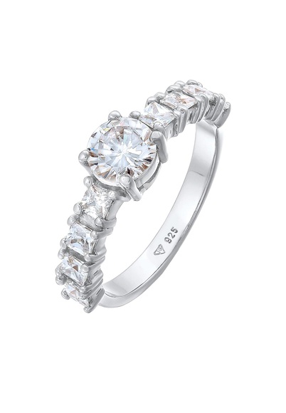 Ring Zirkonia Verlobung Eternity 925 Silber Unisex Silber 56mm