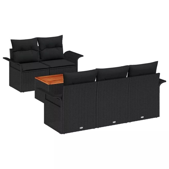 VidaXL - Modulares sofa poly-rattan, One Size, Schwarz