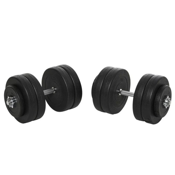 Northio - Hantelset 2er Kurzhanteln, 50 kg Kurzhantel Set mit 2 Kurzhantelstangen, 12 Gewichten & 4 Sternverschlüsse, Stahl, Schwarz, One Size