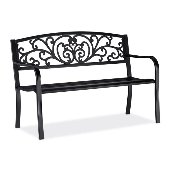 Northix - Gartenbank Metallornament, 120 x 60 cm