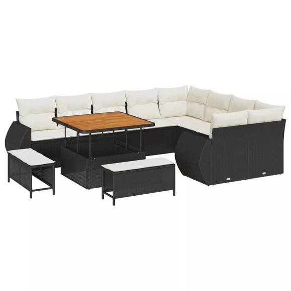 VidaXL - Garten-sofa poly-rattan, One Size, Schwarz