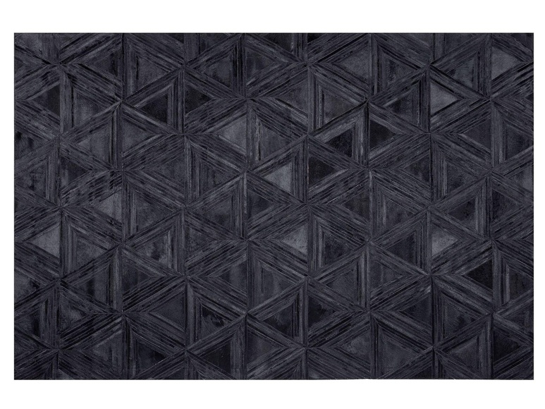 Beliani Teppich Leder schwarz 160 x 230 cm KASAR