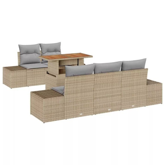 VidaXL - Garten-sofa-set poly-rattan, One Size, Beige