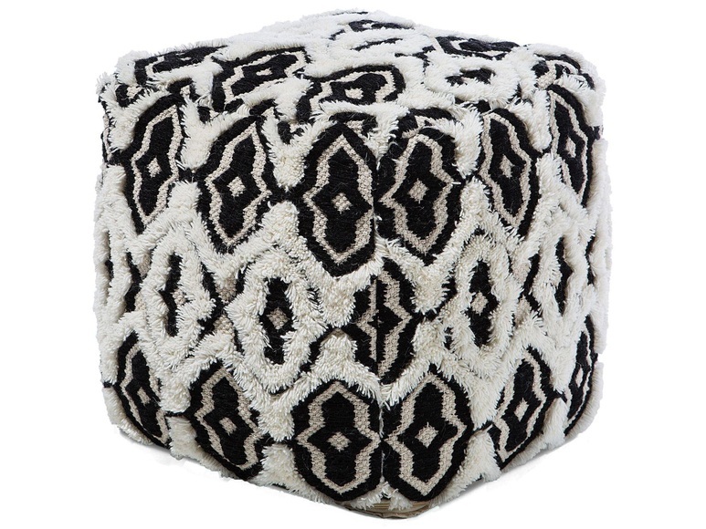 Beliani Pouf schwarz-weiss 45 x 45 cm ORAI