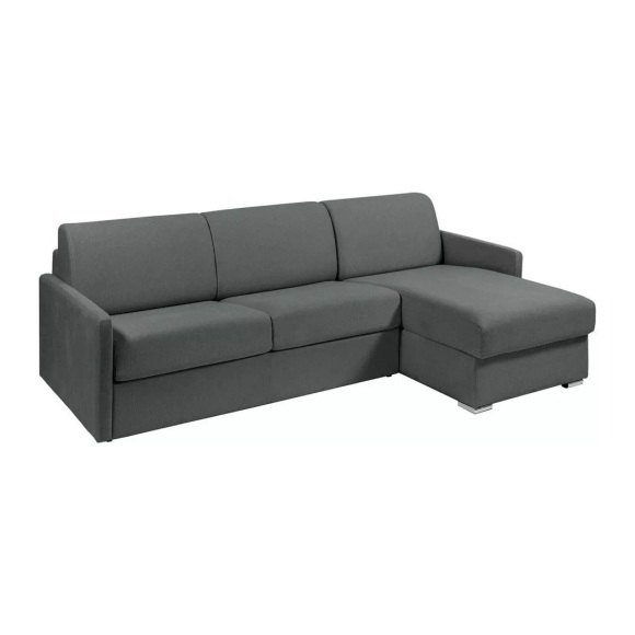 Ecksofa mit Matratze - Ecke wechselbar - Stoff - Grau - Liegefläche 140 cm - Matratze 18 cm - CALIFE Ecksofa mit Matratze - Ecke wechselbar - Stoff - Grau - Liegefläche 140 cm - Matratze 18 cm - CALIFE