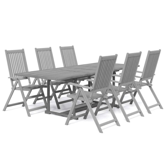 vidaXL 7-tlg. Garten-Essgruppe Massivholz Akazie