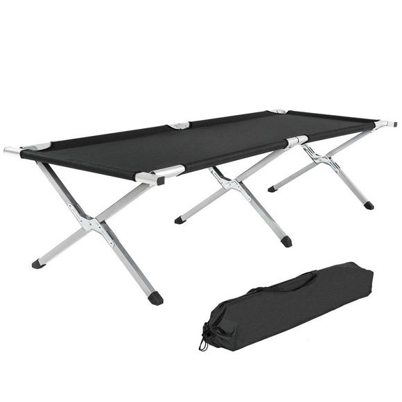 2 Feldbetten Aus Aluminium Unisex Schwarz ONE SIZE
