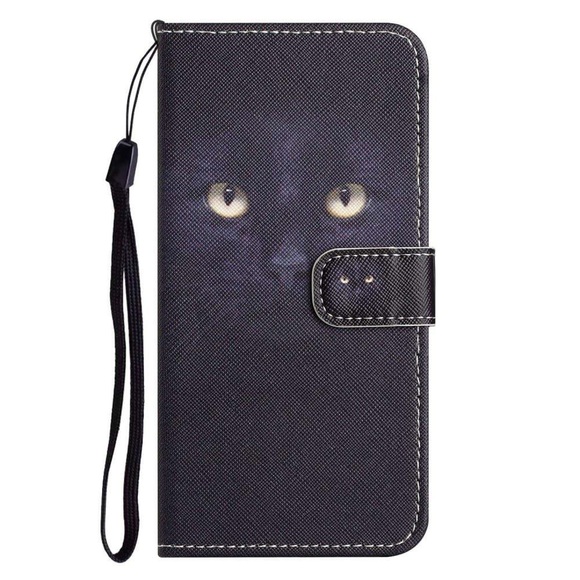iPhone 12 / 12 Pro - Leder Hülle Schwarze Katze