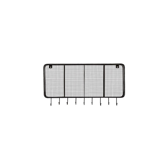 Rechteckige Kinder-wandgarderobe Aus Metall Sona Unisex Schwarz ONE SIZE