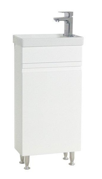 2-tlg Badmöbel Set Gäste WC Gästebad Waschplatz Waschtisch klein schmal grifflos Silora M 2-tlg Badmöbel Set Gäste WC Gästebad Waschplatz Waschtisch klein schmal grifflos Silora M