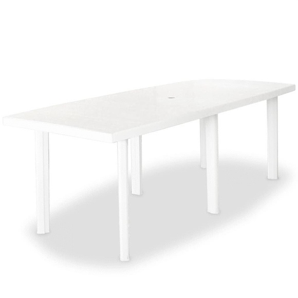 Gartentisch 210 x 96 x 72 cm Kunststoff Weiss