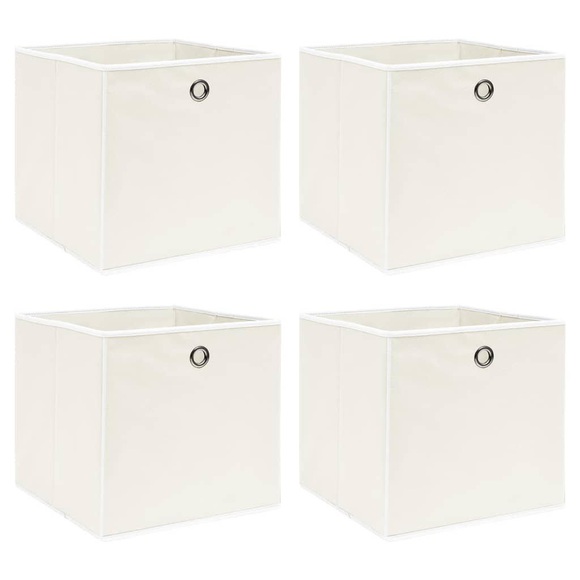 vidaXL Aufbewahrungsboxen 4 Stk. Weiß 32×32×32 cm Stoff