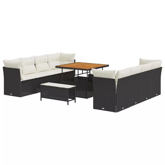 VidaXL - Garten-sofa poly-rattan, One Size, Schwarz