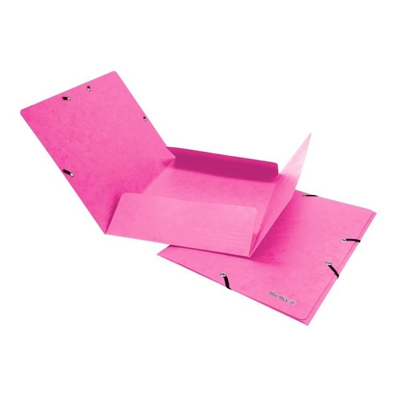 Gummibandmappe Biella, DIN A4, bis 200 Blatt, L 318 x B 242 x H 5 mm, Karton, rosa, 5 Stück