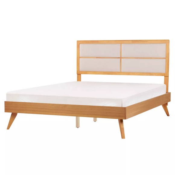 Bett mit Lattenrost aus MDF-Platte Retro POISSY Bett mit Lattenrost aus MDF-Platte Retro POISSY