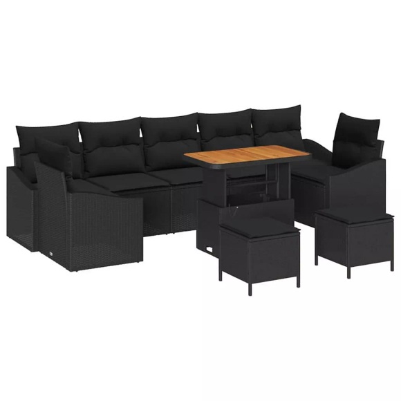 VidaXL - Garten-sofa poly-rattan, One Size, Schwarz