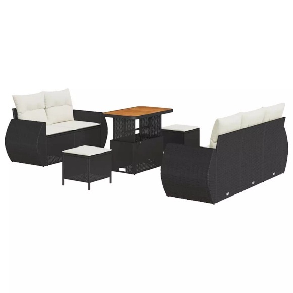 VidaXL - Garten-sofa poly-rattan, One Size, Schwarz