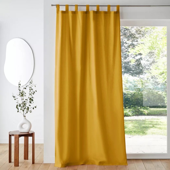 Vorhang Mit Schlaufen Scenario Unisex Gelb 135x220cm