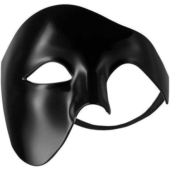 Venezianische Maske Phantom Schwarz