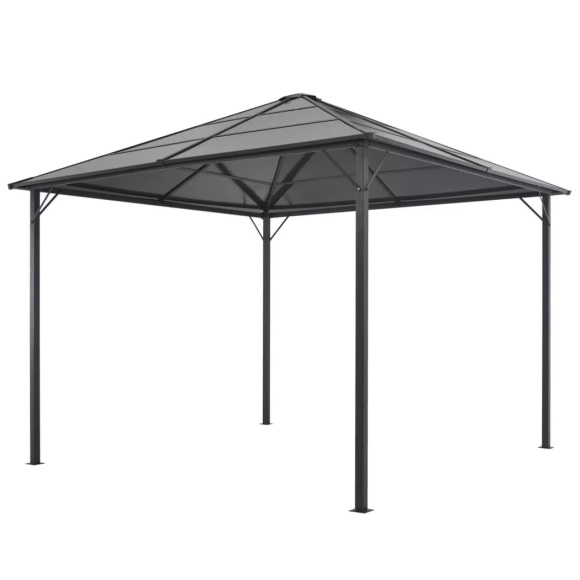 vidaXL Gartenpavillon mit Dach Aluminium 3×3 m Schwarz