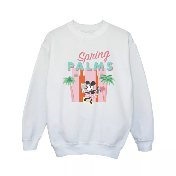 Minnie Mouse Spring Palms Sweatshirt Unisex Weiss 152-158