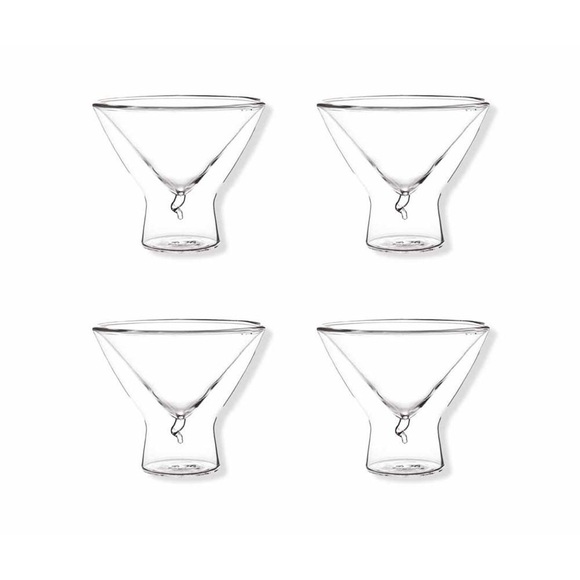 Set Von 4 Eisbechern Gläsern, Doppelwandig Unisex ONE SIZE