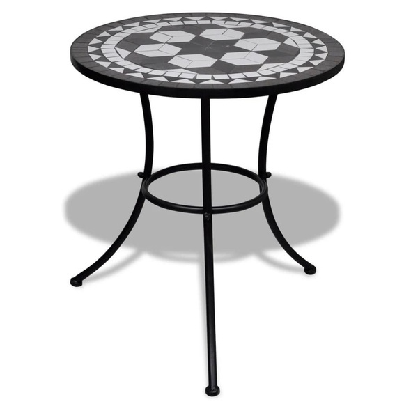 Mosaiktisch 60 cm Schwarz/Weiss