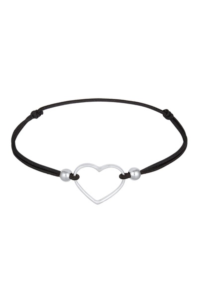Armband Herz Liebe Elastisches Gummiband 925 Silber Unisex Silber 16cm