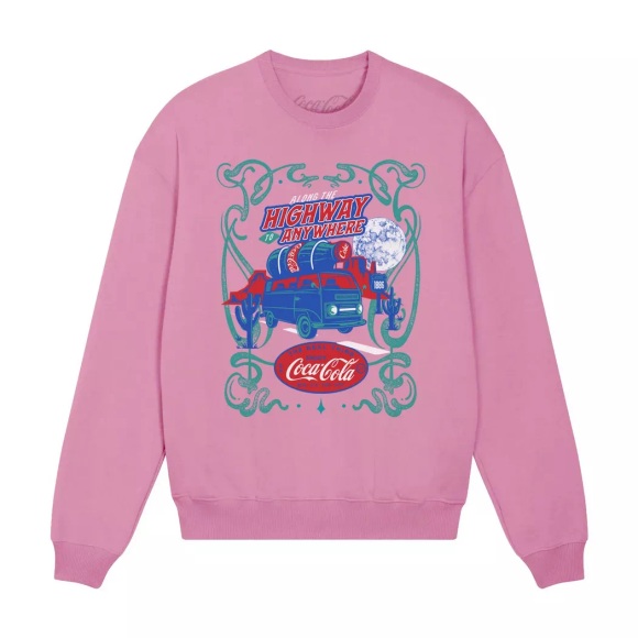 Coca-Cola - Highway Sweatshirt, für Damen, Pink, Größe L