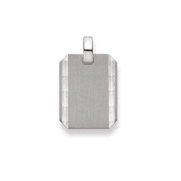 Anhänger Plakette Weissgold 750, 25x16mm Damen ONE SIZE