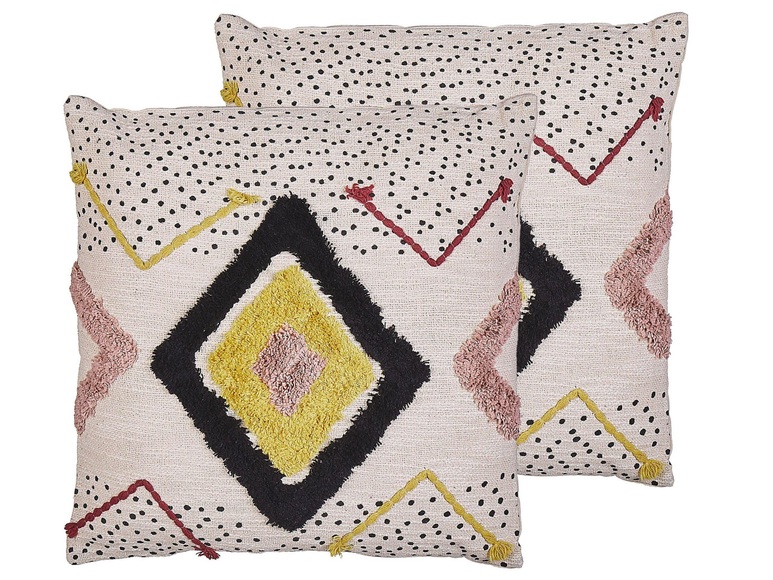 Kissen 2er Set aus Baumwolle Boho SOLANUM Kissen 2er Set aus Baumwolle Boho SOLANUM