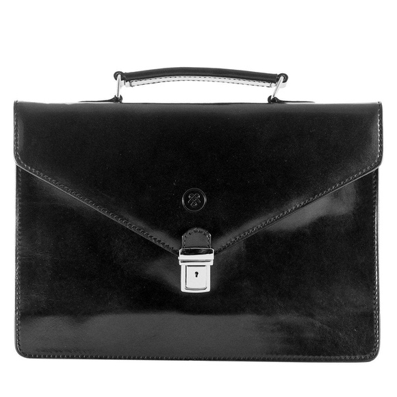 Maxwell Scott Lorenzo - Leder-Aktentasche in Schwarz