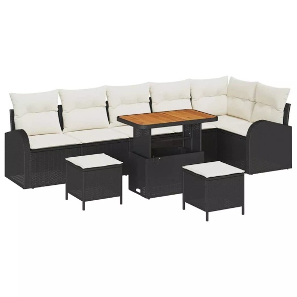 VidaXL - Garten-sofa poly-rattan, One Size, Schwarz