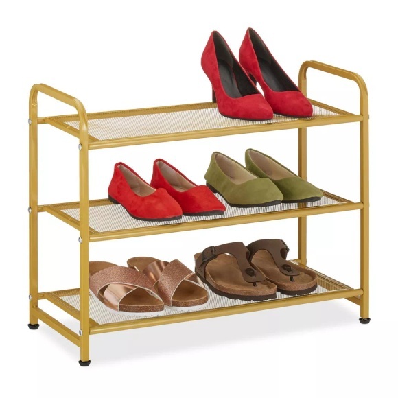 B2X - Goldenes Schuhregal aus Metall, 59cm
