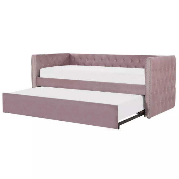 Bett mit Lattenrost aus Samtstoff Glamourös GASSIN Bett mit Lattenrost aus Samtstoff Glamourös GASSIN