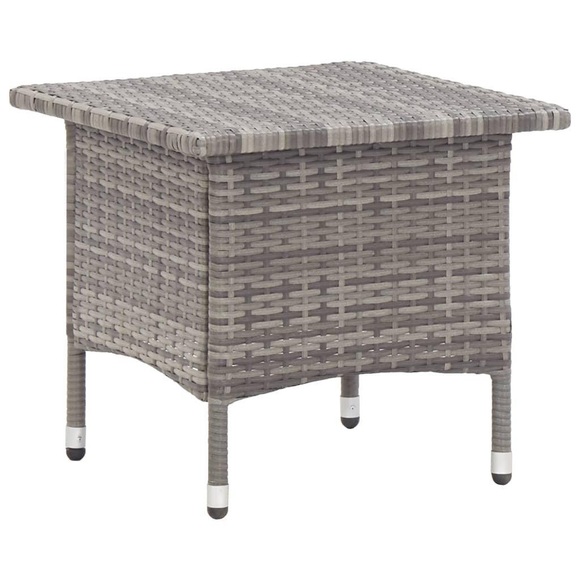 Teetisch Grau 50 x 50 x 47 cm Poly Rattan