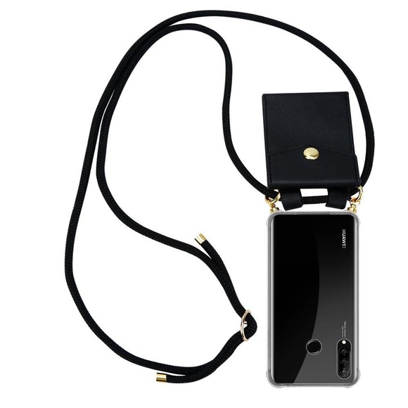 Handy Kette für Huawei P30 LITE Silikon mit Gold Ringen