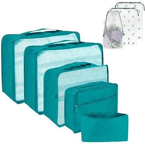 8-teiliger Kofferorganisator, Packwürfel Für Reisen Und Urlaub, Reiseorganisator Mit Kosmetiktasche, Schuhtasche, Kofferorganisator-set Für Die Aufbewahrung Zu Hause (8 ) Damen Blau ONE SIZE