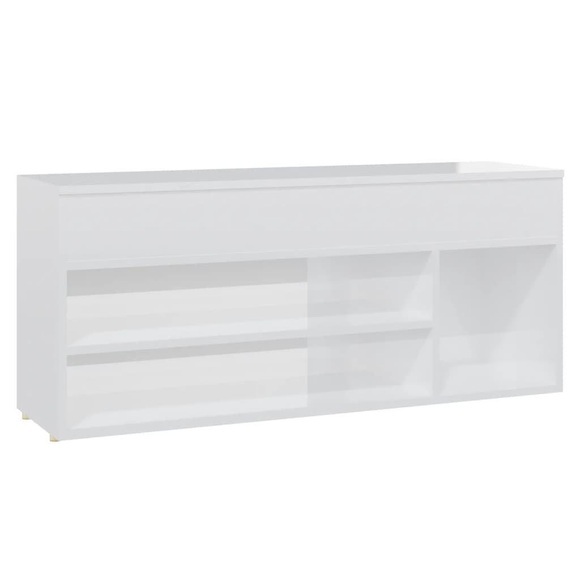 vidaXL Schuhbank Hochglanz-Weiß 105x30x45 cm Spanplatte